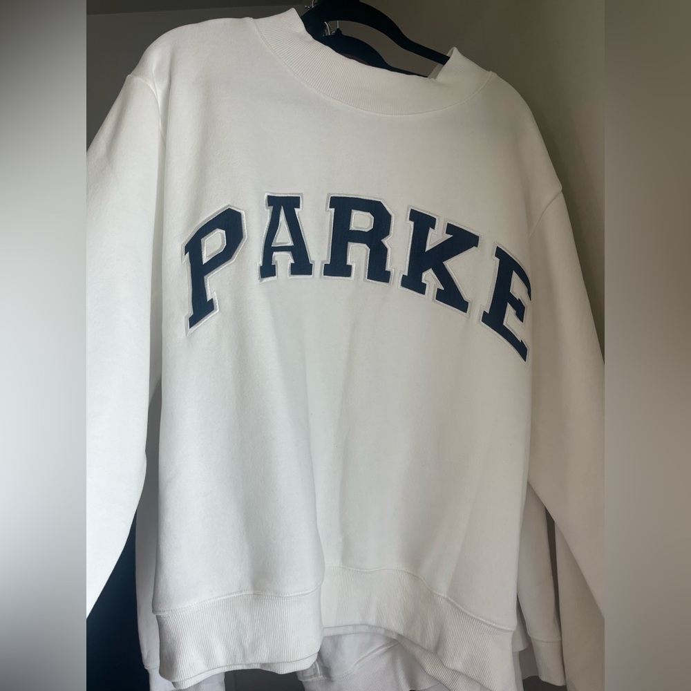 Parke Varsity Mockneck Sweatshirt White/Navy L/XL